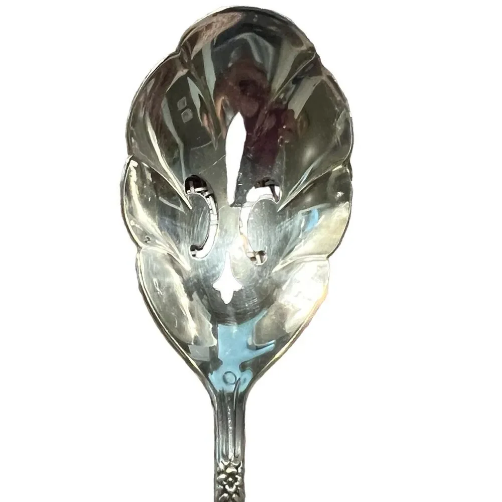 Rogers and Bro Extra Plate Slotted Serving Spoon Berry Spoon Original Floral